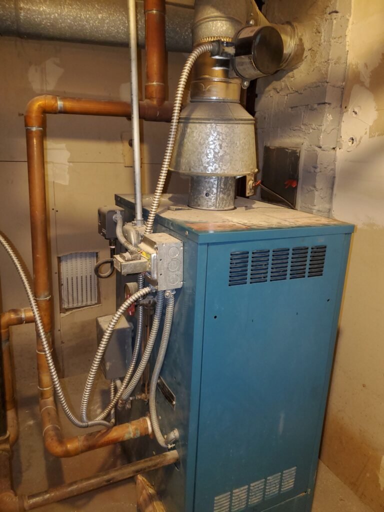 High-efficiency heating equipment installation